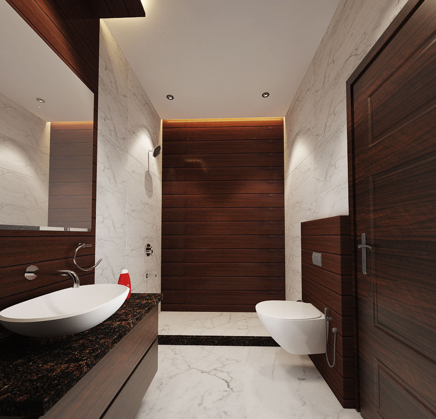 Residence-Pinjaniji, KHOWAL ARCHITECTS + PLANNERS KHOWAL ARCHITECTS + PLANNERS Modern bathroom