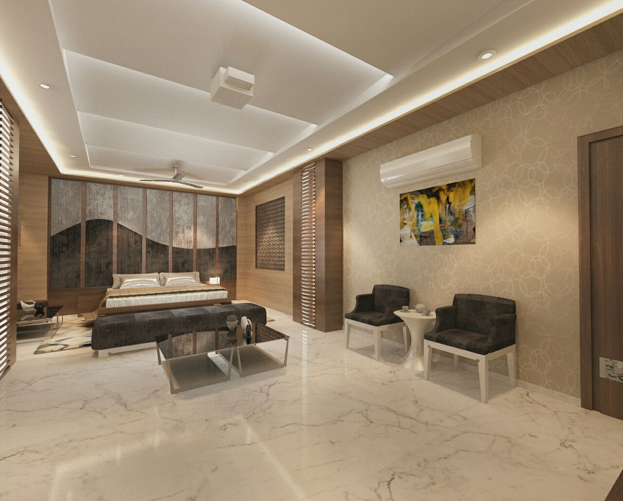 Residence-Pinjaniji, KHOWAL ARCHITECTS + PLANNERS KHOWAL ARCHITECTS + PLANNERS Dormitorios modernos