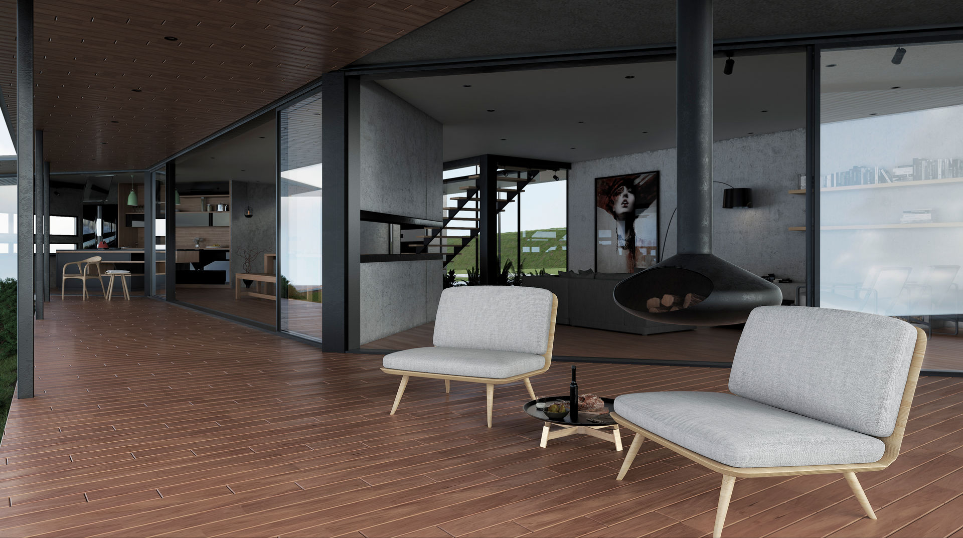 Casa C-J, Adrede Arquitectura Adrede Arquitectura Balcone, Veranda & Terrazza in stile moderno Legno Effetto legno