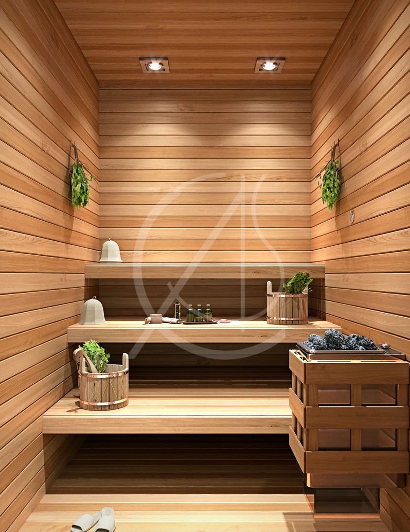 Sauna homify ซาวน่า ไม้ Wood effect indoor sauna,sauna,spa,spa design,luxury home spa,recreation,private residence,luxury home,home spa design