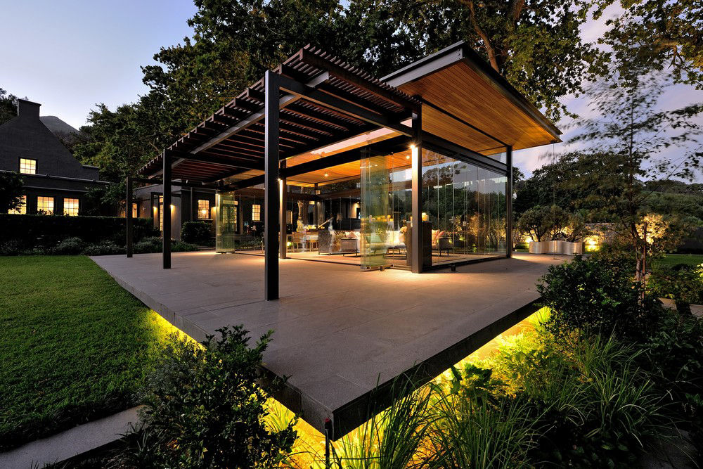 Residential Outdoor Landscape lighting design Elettrico Lighting LLC Garden Shed Wood Wood effect