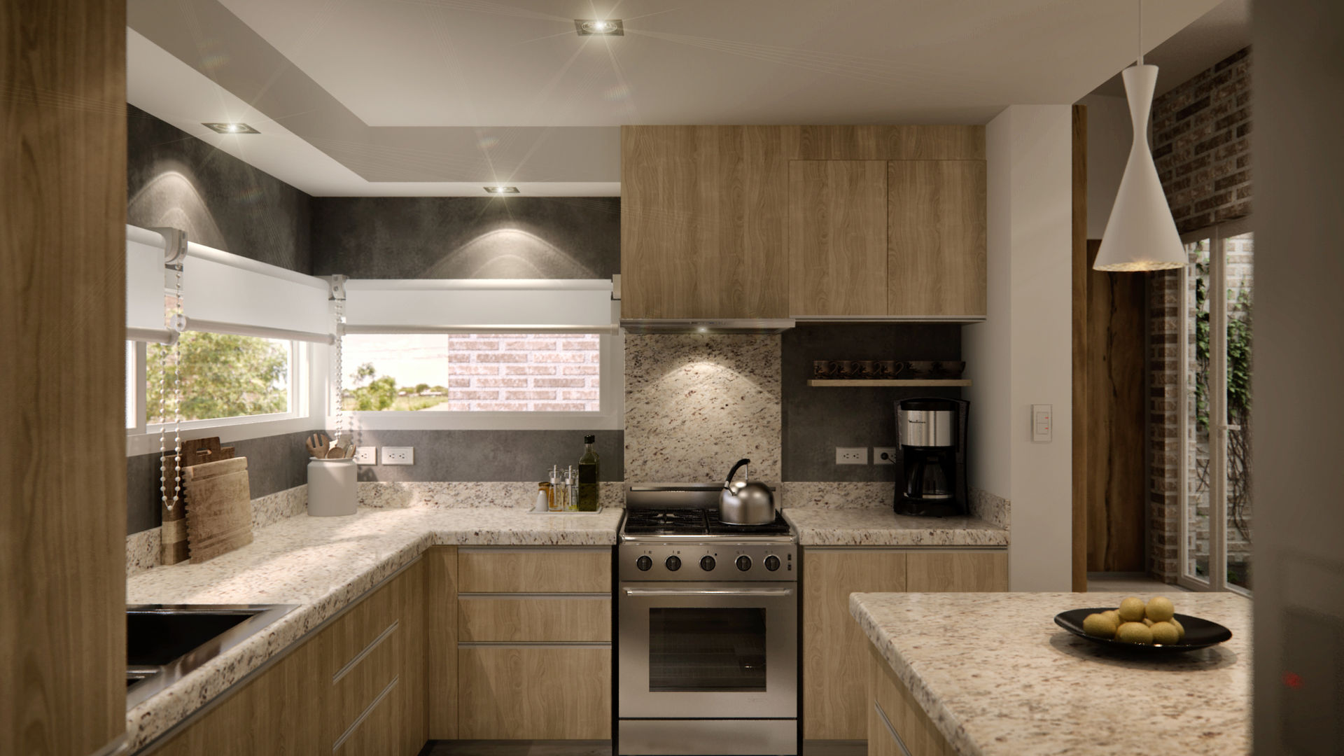 CASA BC - Vivienda Unifamiliar - Cipolletti, WE ARQUITECTURA WE ARQUITECTURA Built-in kitchens Granite