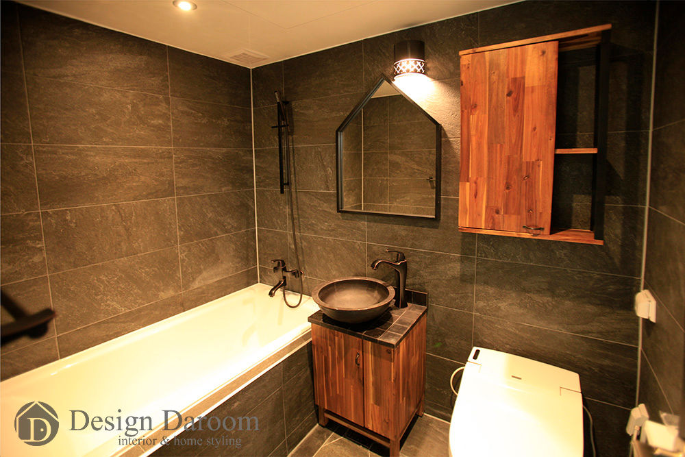 암사동 한강포스파크 아파트, Design Daroom 디자인다룸 Design Daroom 디자인다룸 Rustic style bathroom