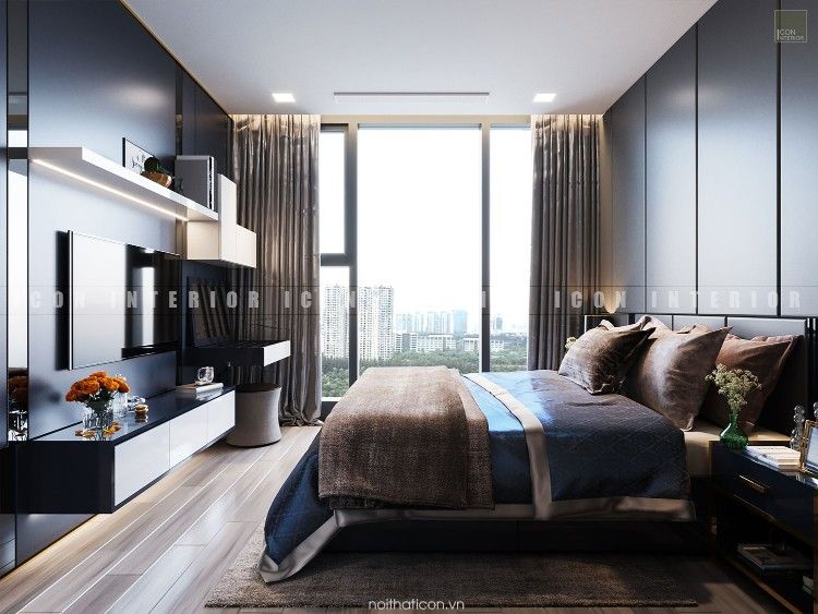 Aqua 3 Vinhomes Golden River - Phong cách hiện đại, ICON INTERIOR ICON INTERIOR Dormitorios de estilo moderno