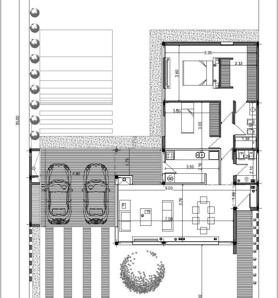 Plano planta baja homify Casas unifamiliares Concreto