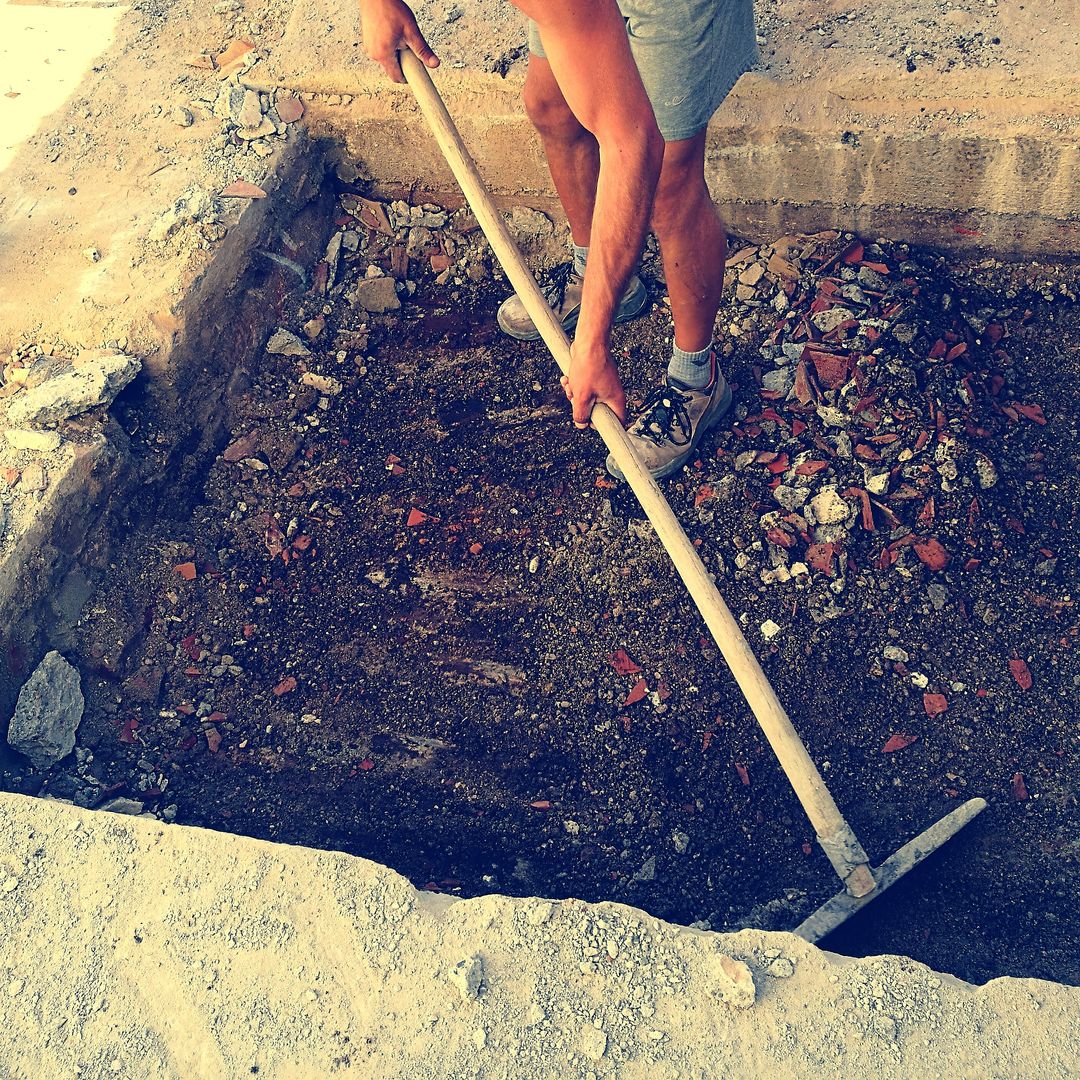 Riempimento porzione di vespaio. architetto francesca fontana Villa a schiera