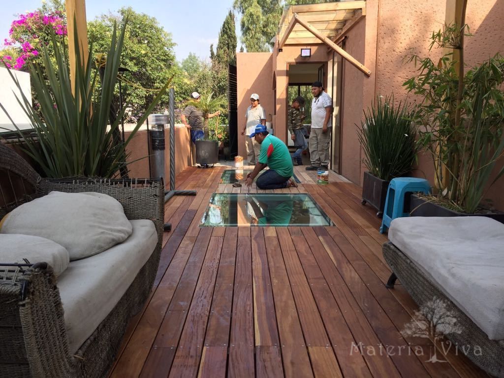 Roof garden en Coyoacán, Materia Viva S.A. de C.V. Materia Viva S.A. de C.V. Rustic style balcony, porch & terrace