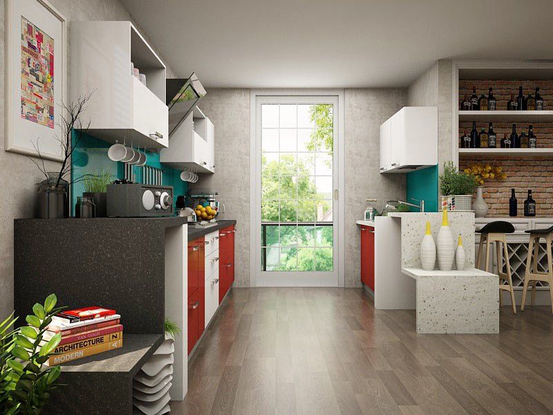 Modular Kitchen Designs - HomeLane.com, HomeLane.com HomeLane.com Cocinas de estilo asiático Cristalería, cubertería y vajilla