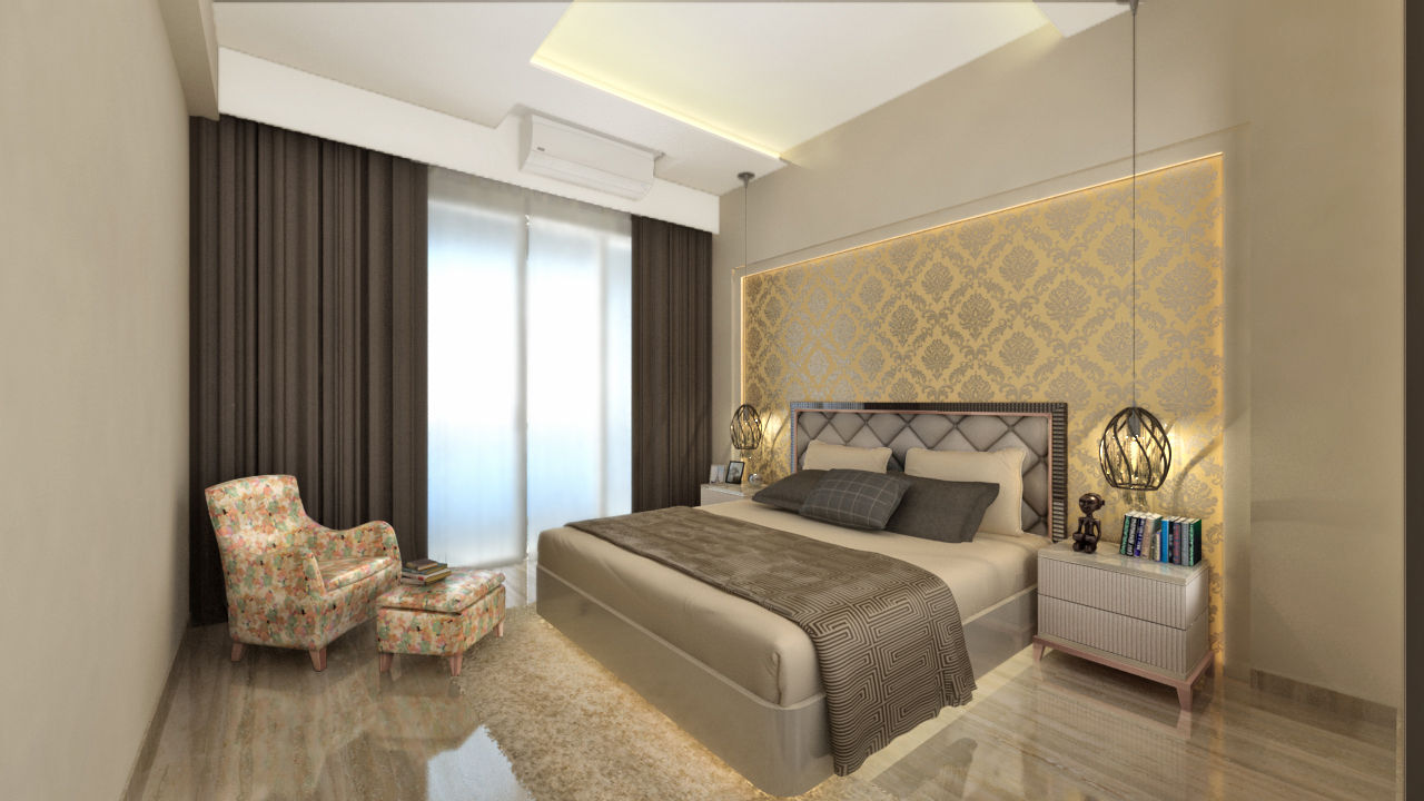 MASTER BEDROOM A Design Studio Minimalist bedroom Silver/Gold