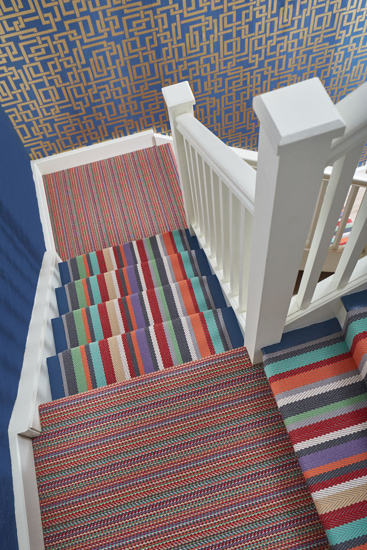 Kyoto & Kobe Lantern Roger Oates Design Лестницы bold striped carpet,stair carpet