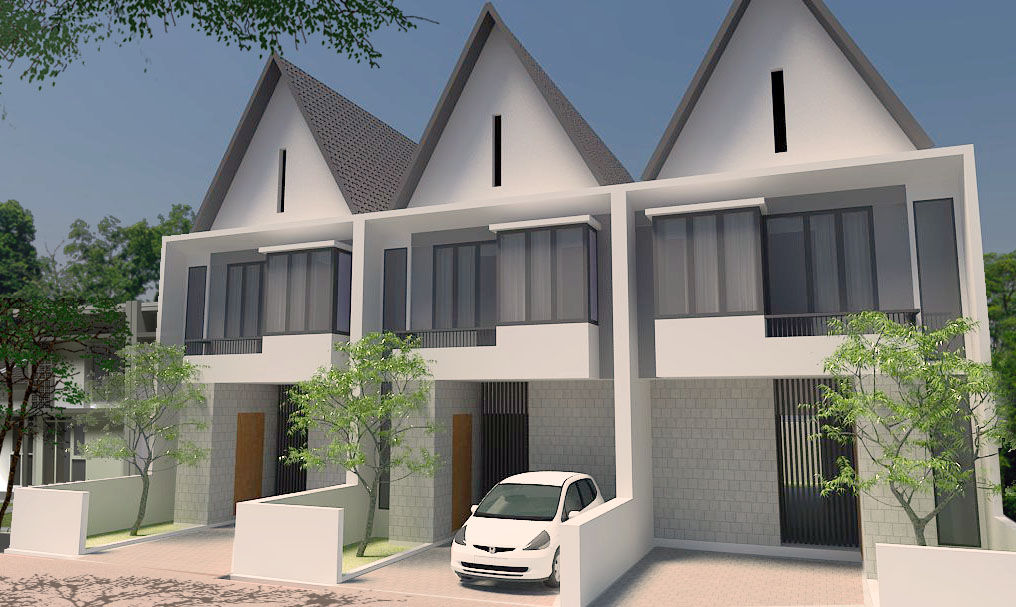 Sukarajin Townhouse, Kahuripan Architect Kahuripan Architect Single family home Bricks