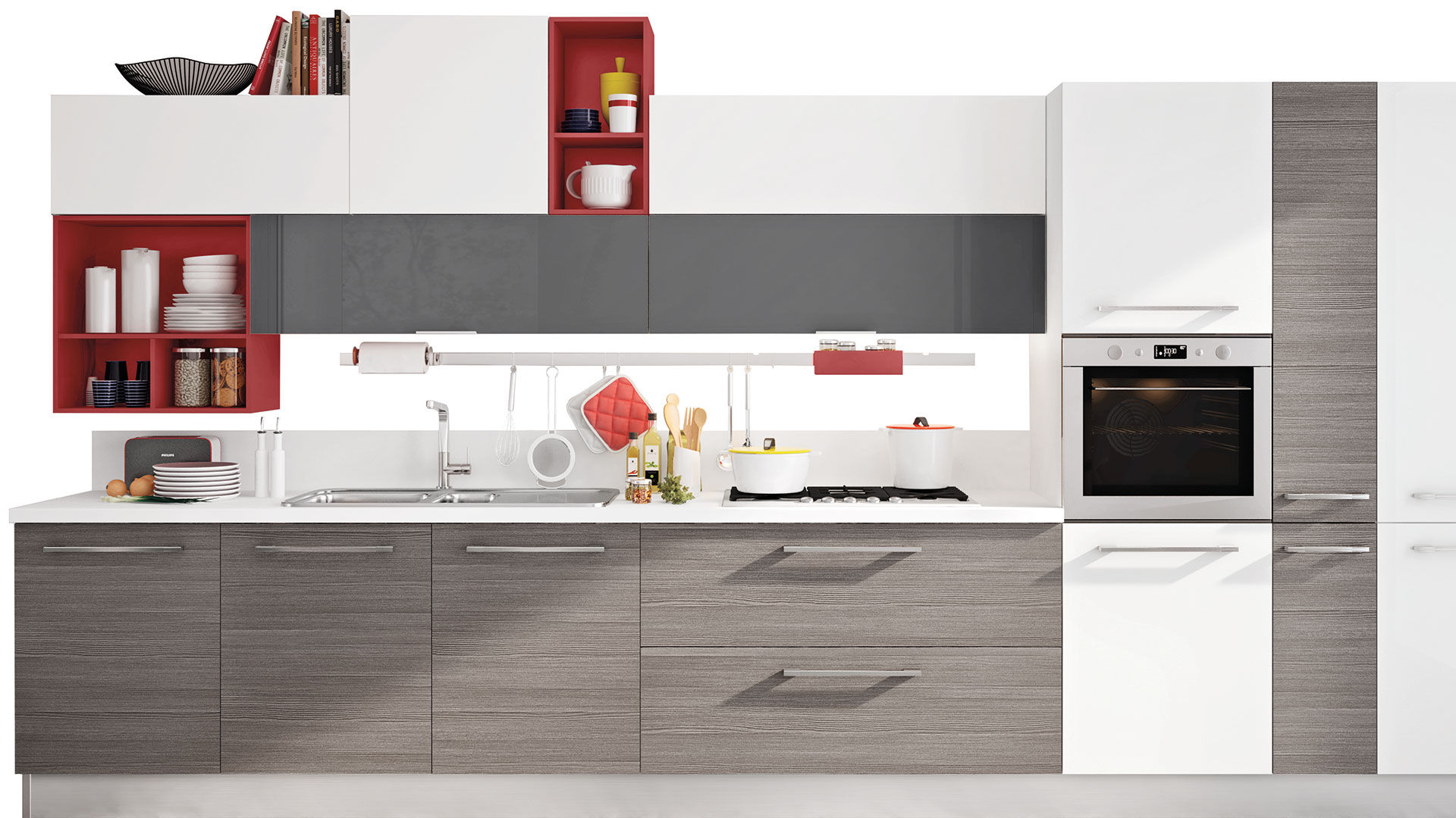 homify Modern Kitchen Cabinets & shelves