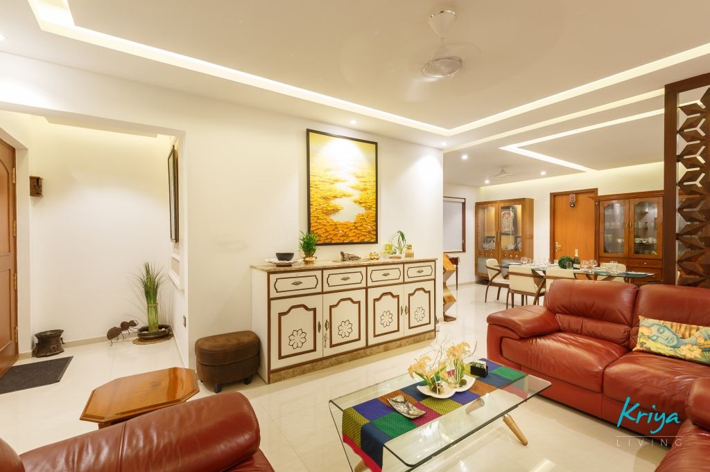 3 BHK Apartment - Fairmont Towers, Bengaluru, KRIYA LIVING KRIYA LIVING Salones clásicos
