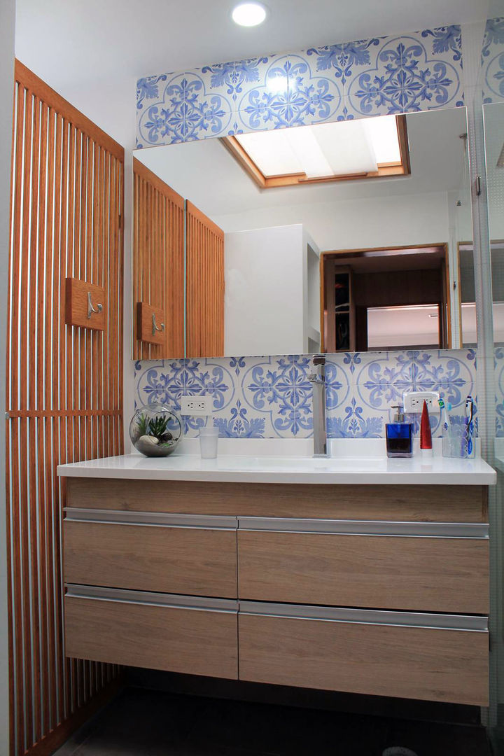 Apartamento Correa - Remodelación, ATELIER HABITAR ATELIER HABITAR 現代浴室設計點子、靈感&圖片