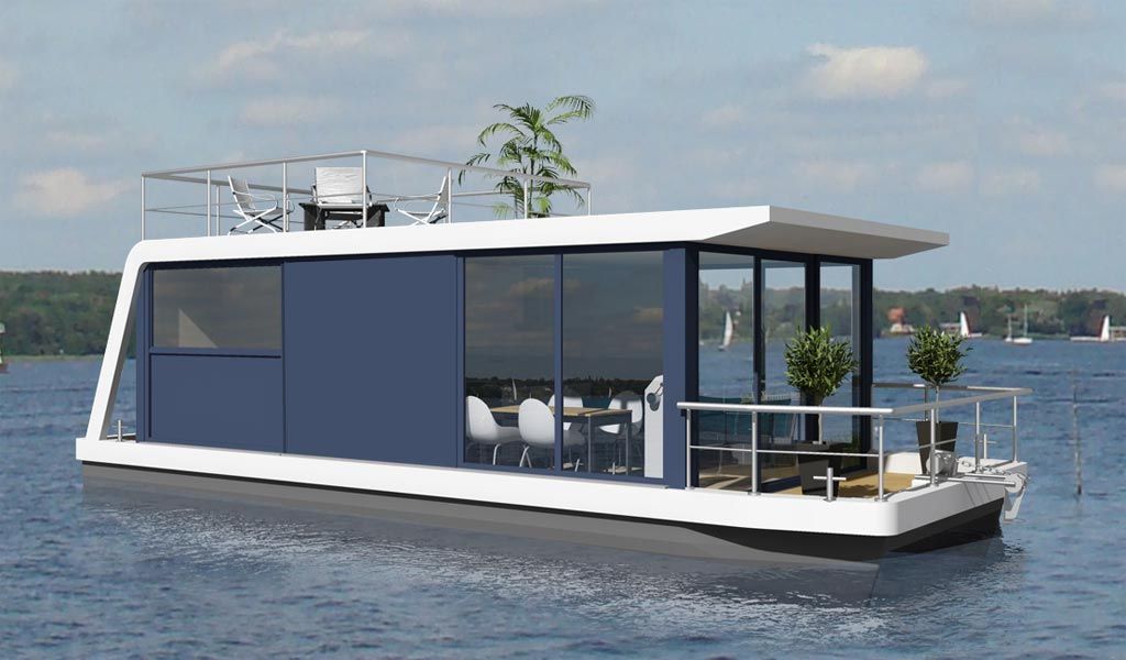 Electric House boat, Nautic Living Nautic Living مساحات تجارية زجاج محلات تجارية