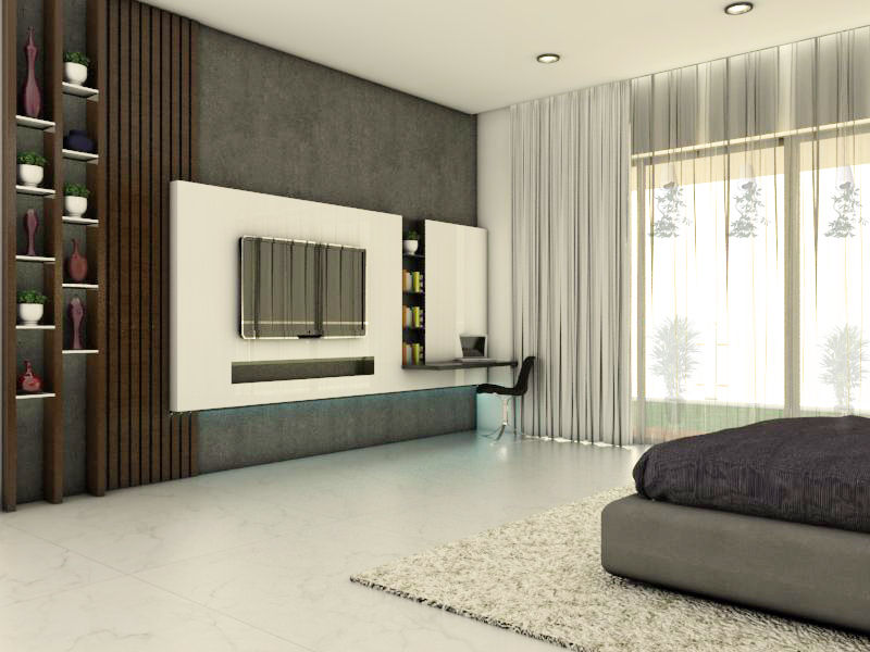 sons bedroom tv unit homify Modern style bedroom