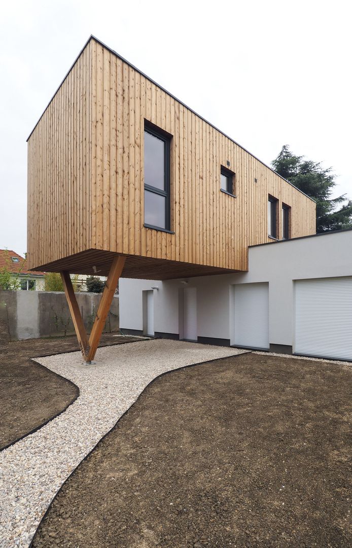 2 maisons contemporaines à Epinay sur Seine France, Fabrice Commercon Fabrice Commercon منزل عائلي صغير خشب Wood effect