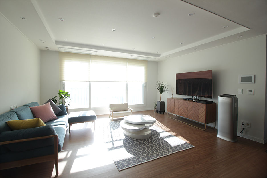 동탄2 예미지 아파트인테리어, N디자인 인테리어 N디자인 인테리어 Scandinavian style living room