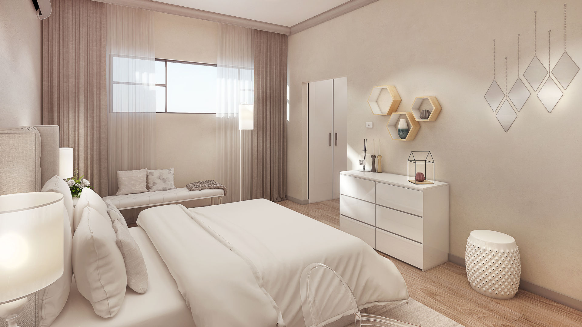 The girl’s bedroom Dessiner Interior Architectural Modern style bedroom