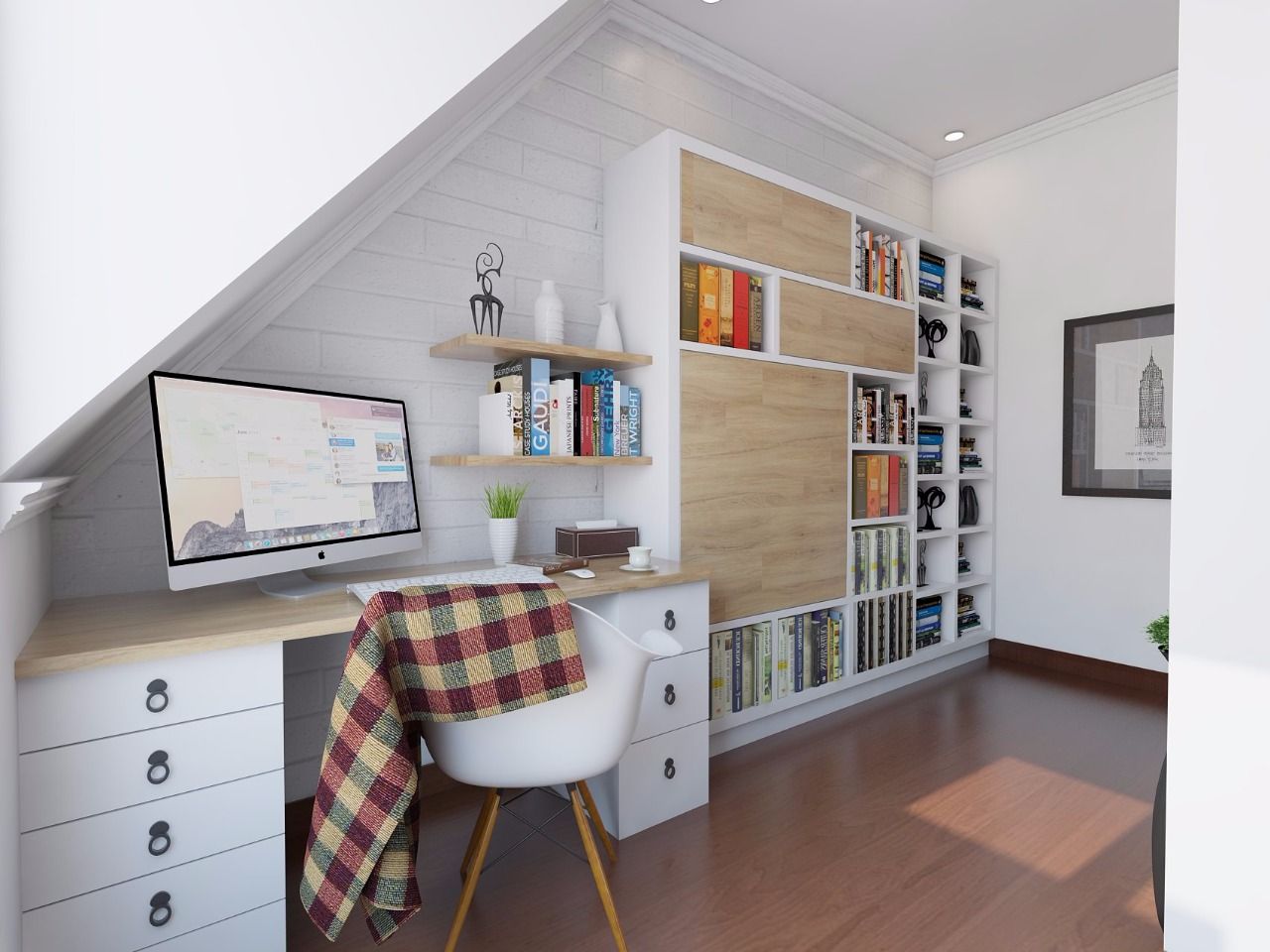 Scandinavian Home Office and Bedroom, SARAÈ Interior Design SARAÈ Interior Design مساحات تجارية أبلكاش مكاتب العمل والمحال التجارية