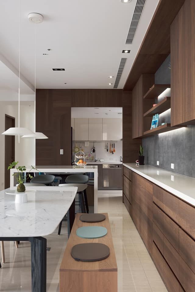 鄧醫師的時光慢速宅, Fertility Design 豐聚空間設計 Fertility Design 豐聚空間設計 Built-in kitchens Wood-Plastic Composite