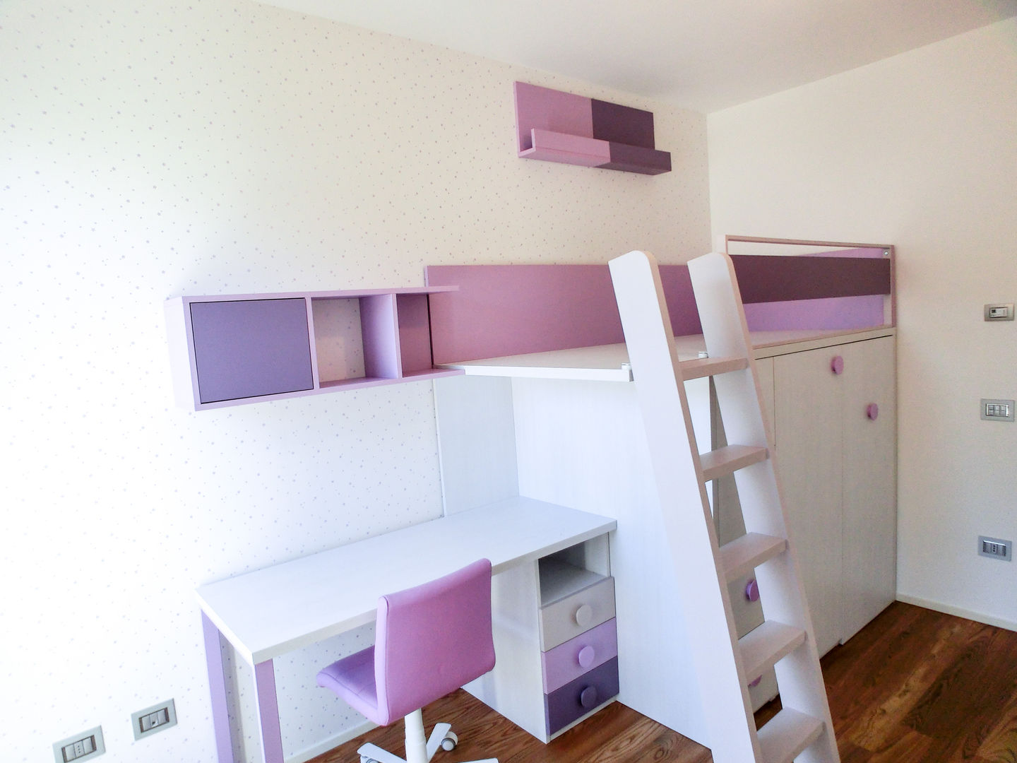 Letto a soppalco con armadio, Spaziojunior Spaziojunior Girls Bedroom