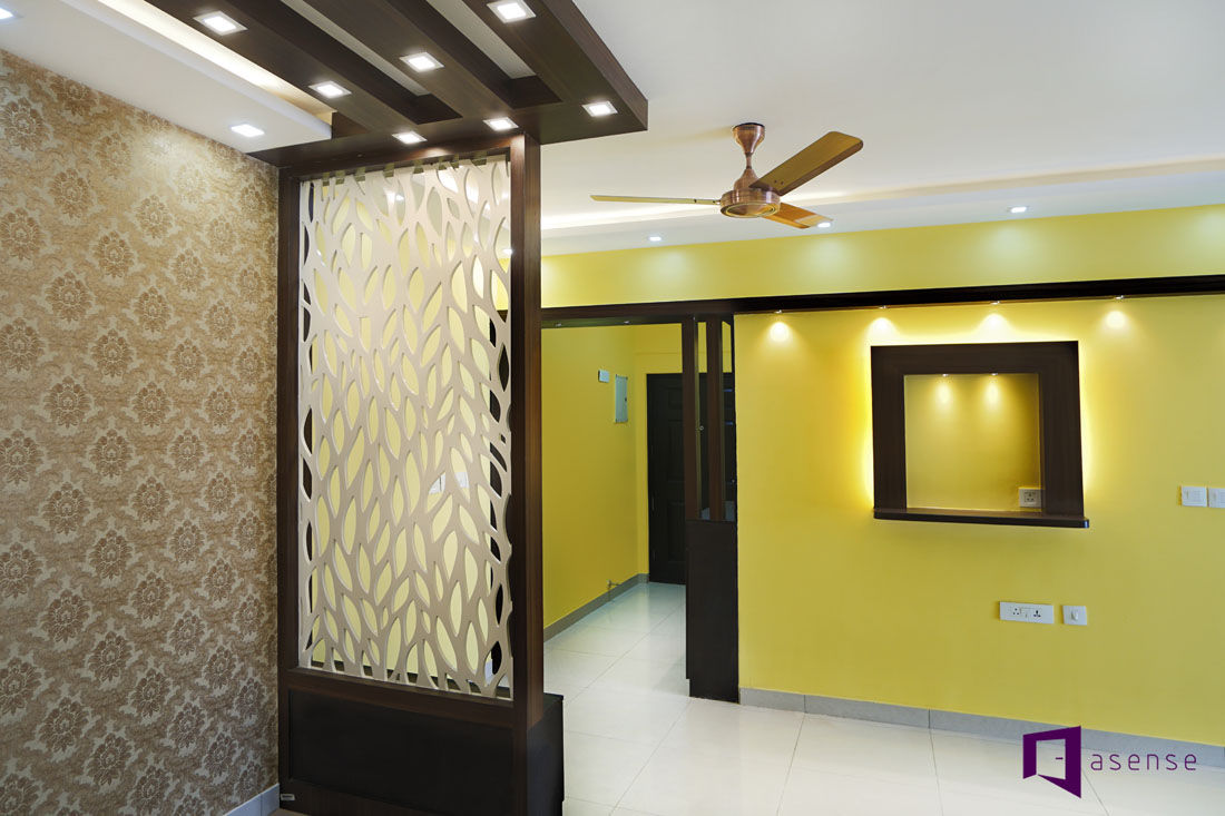 Parul & Gourav's apartment in Sumadhura Shikharam,Whitefield,Bangalore, Asense Asense غرفة المعيشة