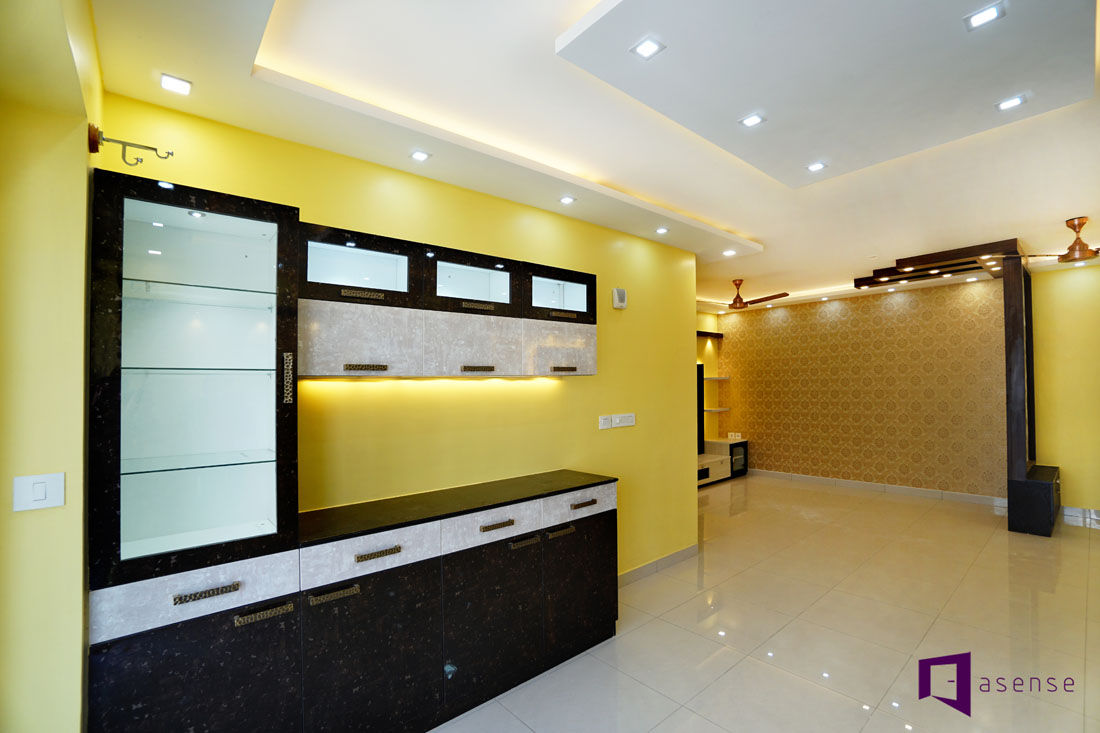 Parul & Gourav's apartment in Sumadhura Shikharam,Whitefield,Bangalore, Asense Asense Modern living room