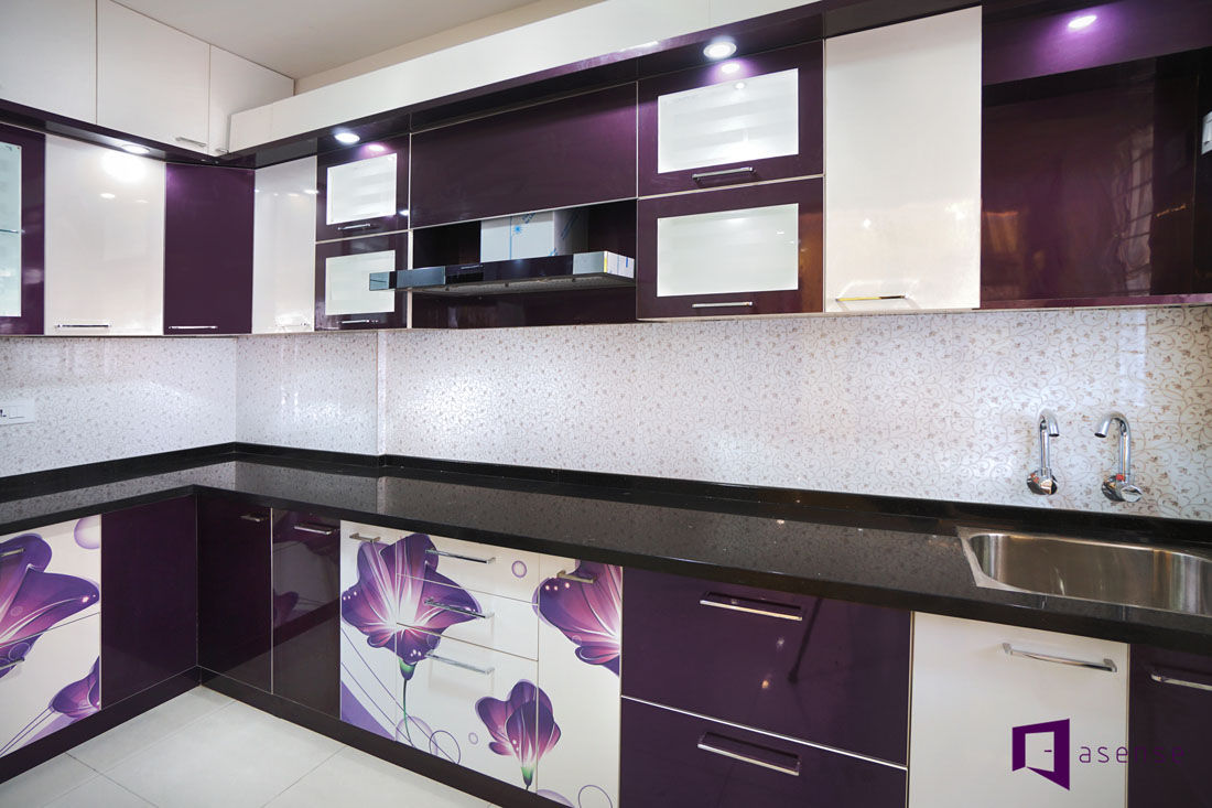 Parul & Gourav's apartment in Sumadhura Shikharam,Whitefield,Bangalore, Asense Asense Kitchen units