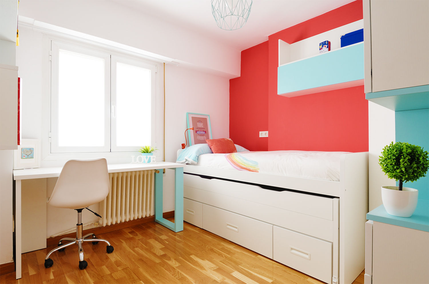 Blanco y color Noelia Villalba Interiorista Habitaciones para niños de estilo moderno