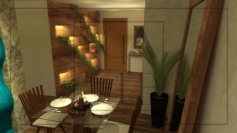 Comedor de vivienda, Scale Interior Design Scale Interior Design Tropical style bathrooms
