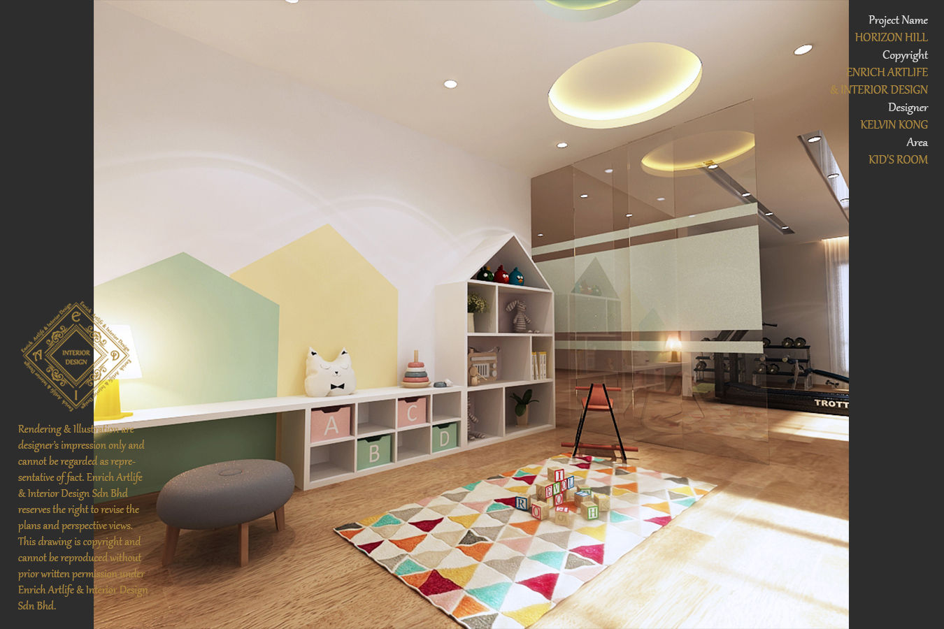 Bungalow Design -Horizon Hill Johor Bahru,Malaysia, Enrich Artlife & Interior Design Sdn Bhd Enrich Artlife & Interior Design Sdn Bhd Nursery/kid’s room