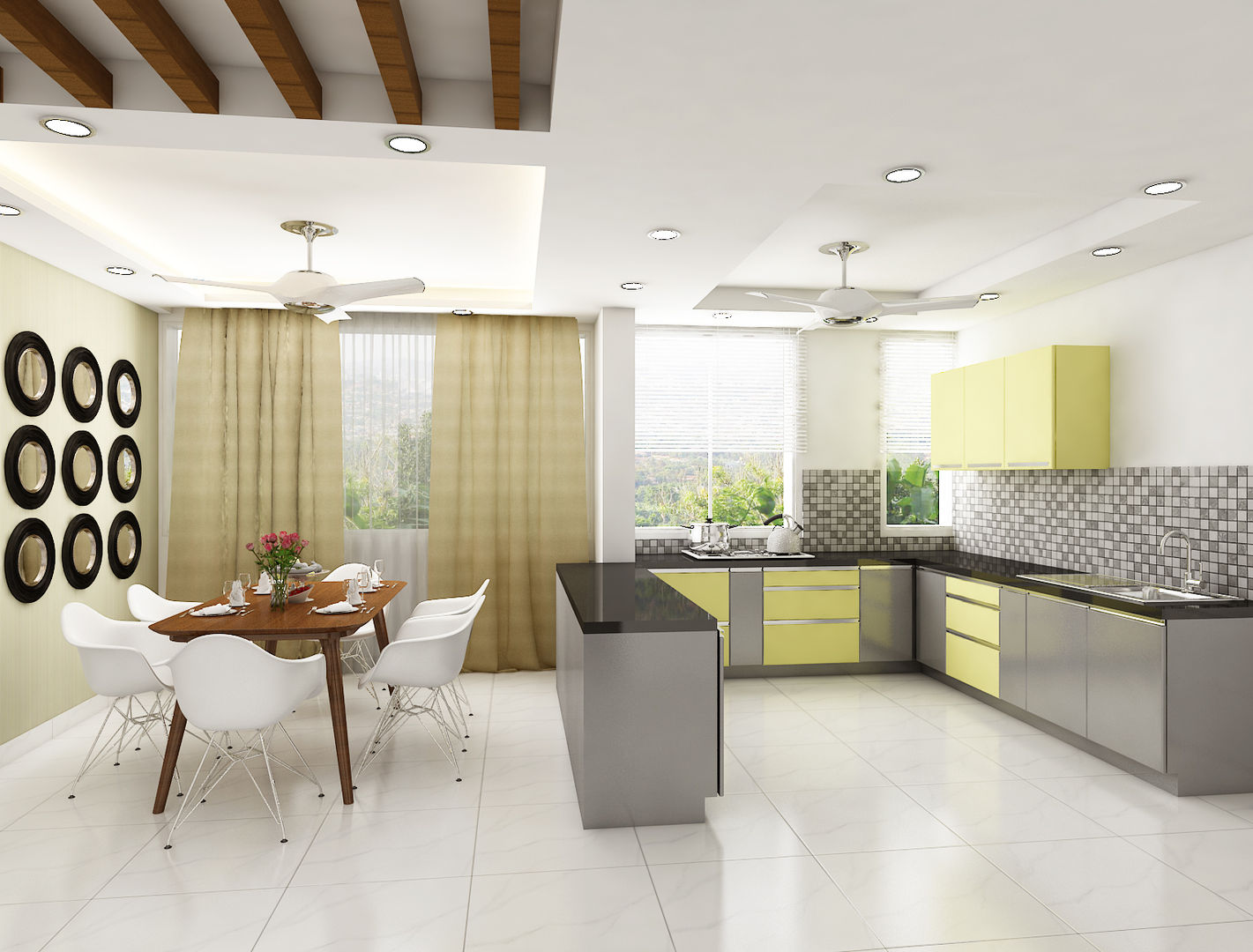 Intigrate your open kithcen with dining space Rhythm And Emphasis Design Studio Modern kitchen