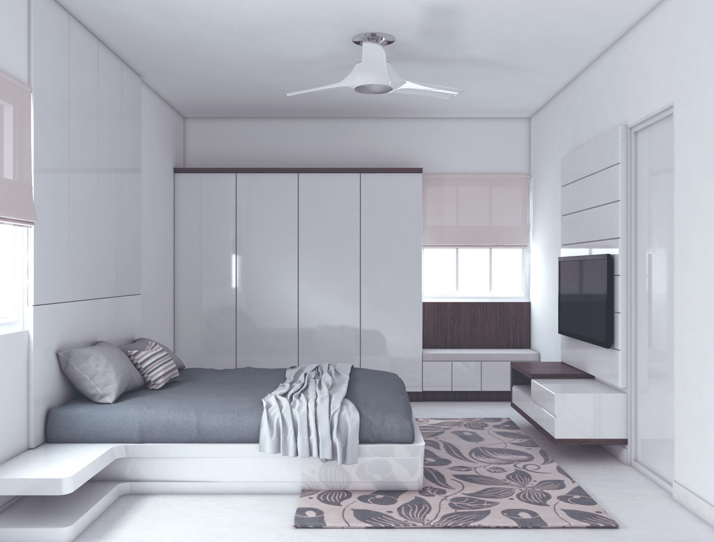 Minimalistic interiors for residence, Rhythm And Emphasis Design Studio Rhythm And Emphasis Design Studio Modern Yatak Odası