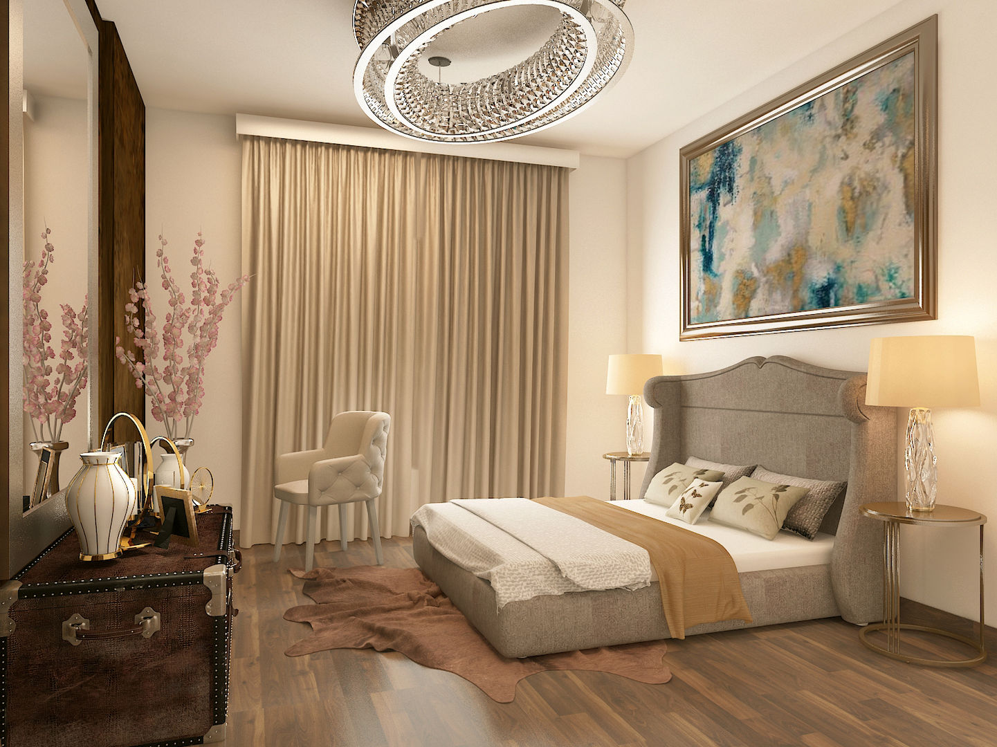 Luxurious contemporary bedroom Rhythm And Emphasis Design Studio Living room