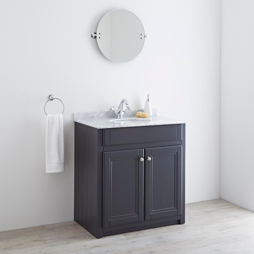 Milano Edgworth 800mm Anthracite Vanity Unit BigBathroomShop Classic style bathroom vanity unit