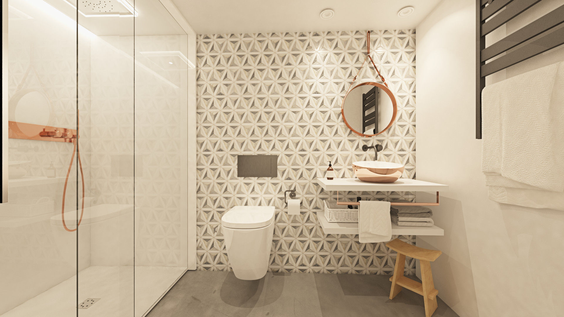 homify Modern bathroom Tiles
