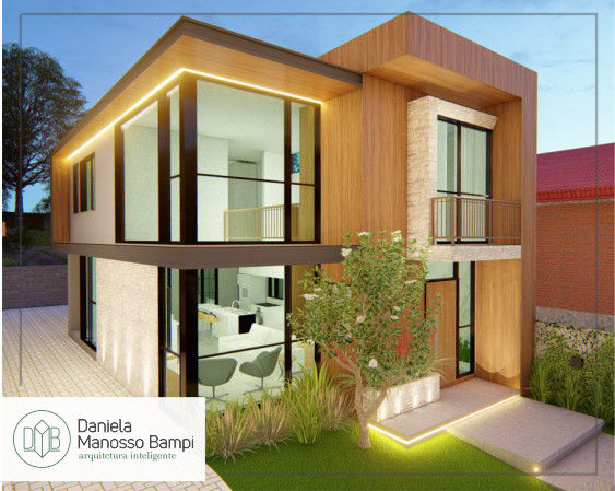 Casa R+S, Daniela Manosso Bampi - Arquitetura Inteligente Daniela Manosso Bampi - Arquitetura Inteligente Maison individuelle Fer / Acier