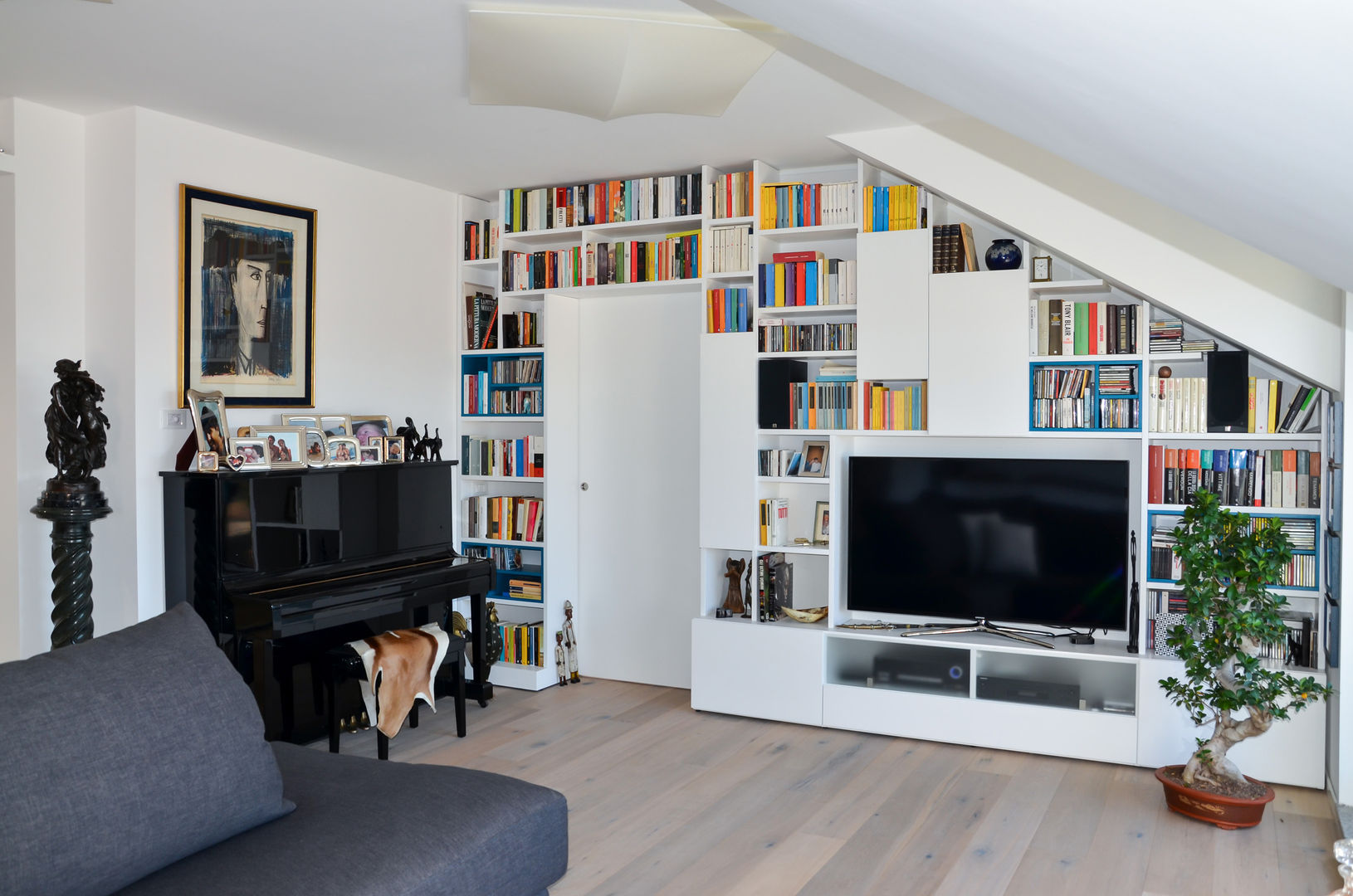 La mansarda di Federica e Luca, Annalisa Carli Annalisa Carli Modern living room Wood Wood effect