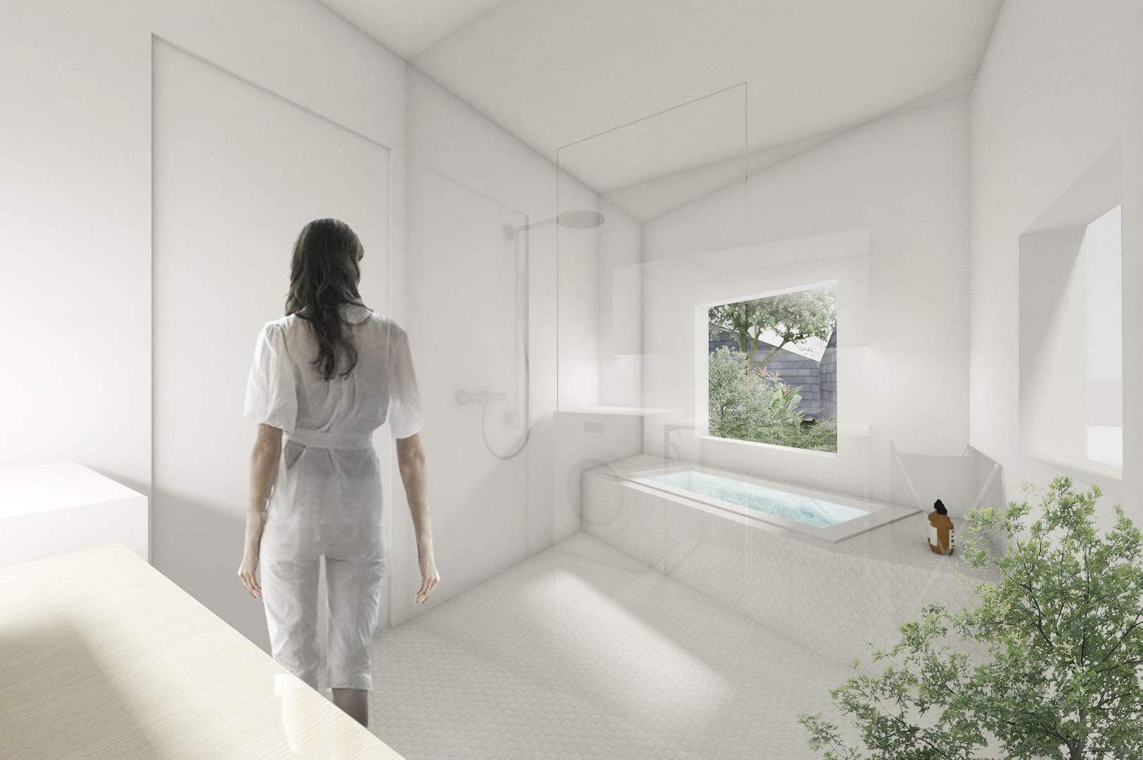 2つの住宅と２つの中庭, CIRCLE CIRCLE Baños de estilo moderno