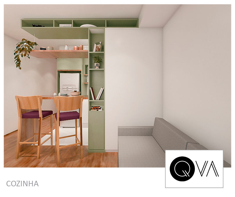 Apartamento Pequeno Sumaré, QViveAlli QViveAlli Kitchen units