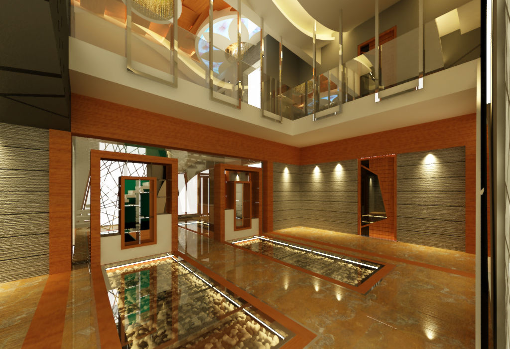 homify Asian style corridor, hallway & stairs Marble