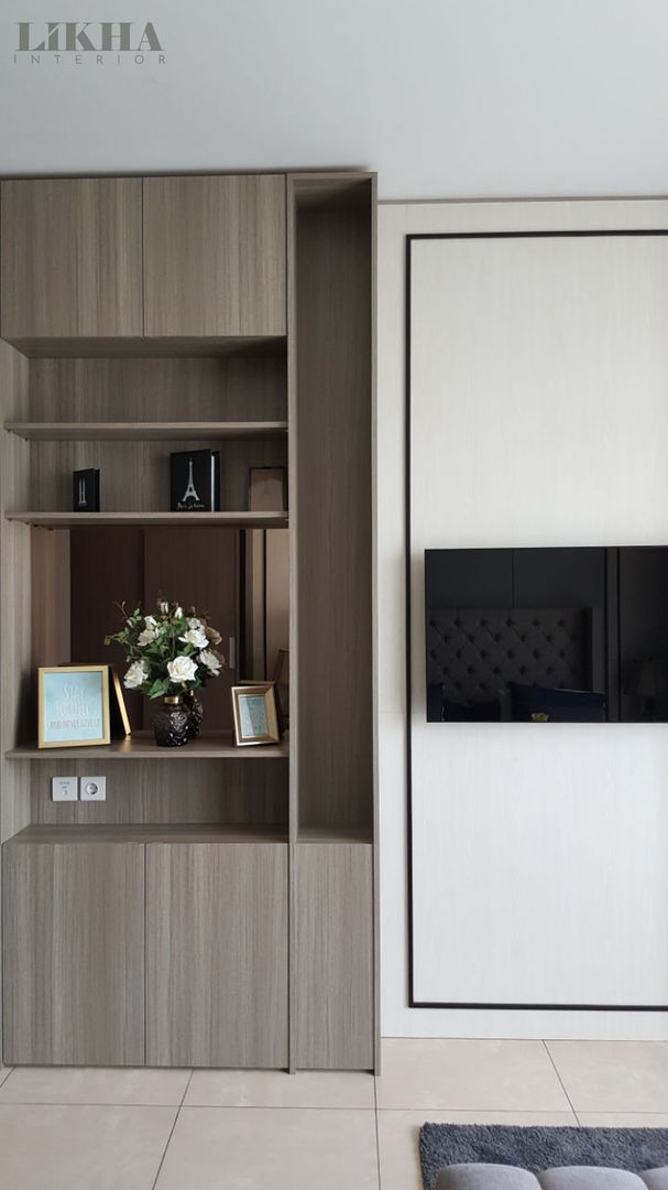 Walltreatment TV Likha Interior Kamar Tidur Modern Kayu Lapis interior rumah,bedroom,master bedroom,kamar tidur,walltreatment,Accessories & decoration