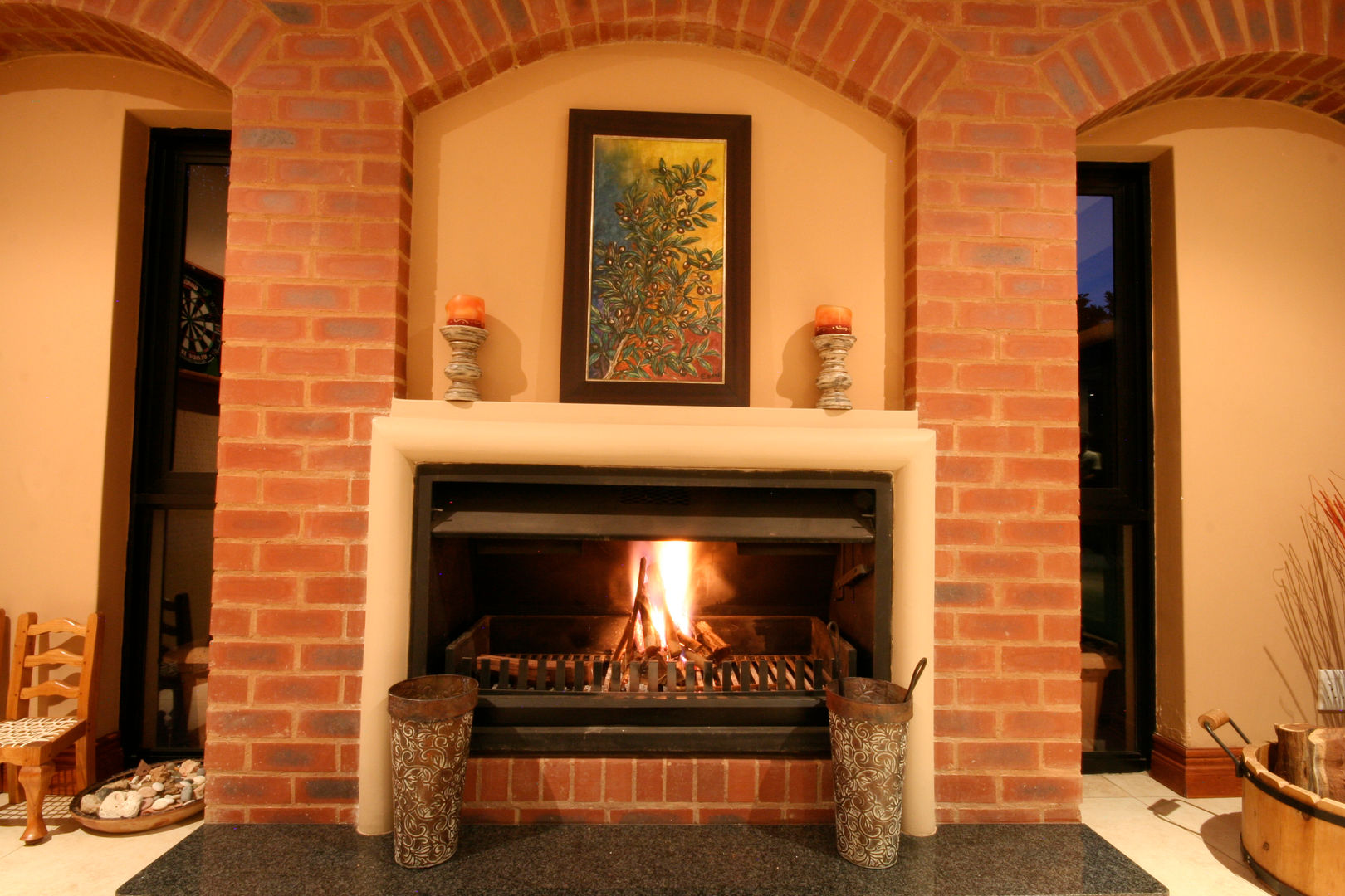 Fire place homify Living room Bricks