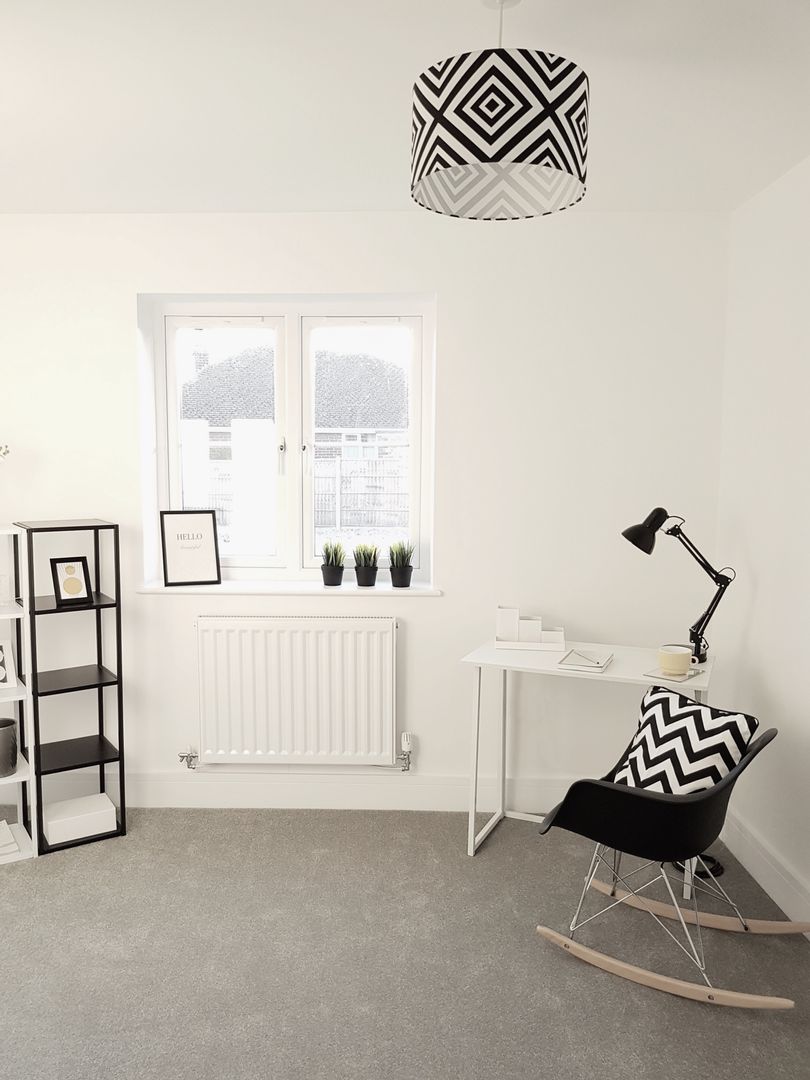 Botanical Monochrome Show Home, THE FRESH INTERIOR COMPANY THE FRESH INTERIOR COMPANY Study/office