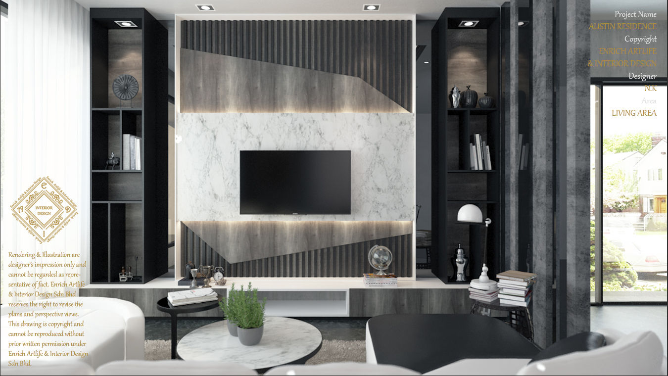 LIVING AREA Enrich Artlife & Interior Design Sdn Bhd Modern living room