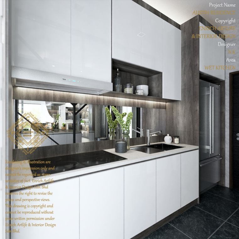 WET KITCHEN Enrich Artlife & Interior Design Sdn Bhd Modern style kitchen