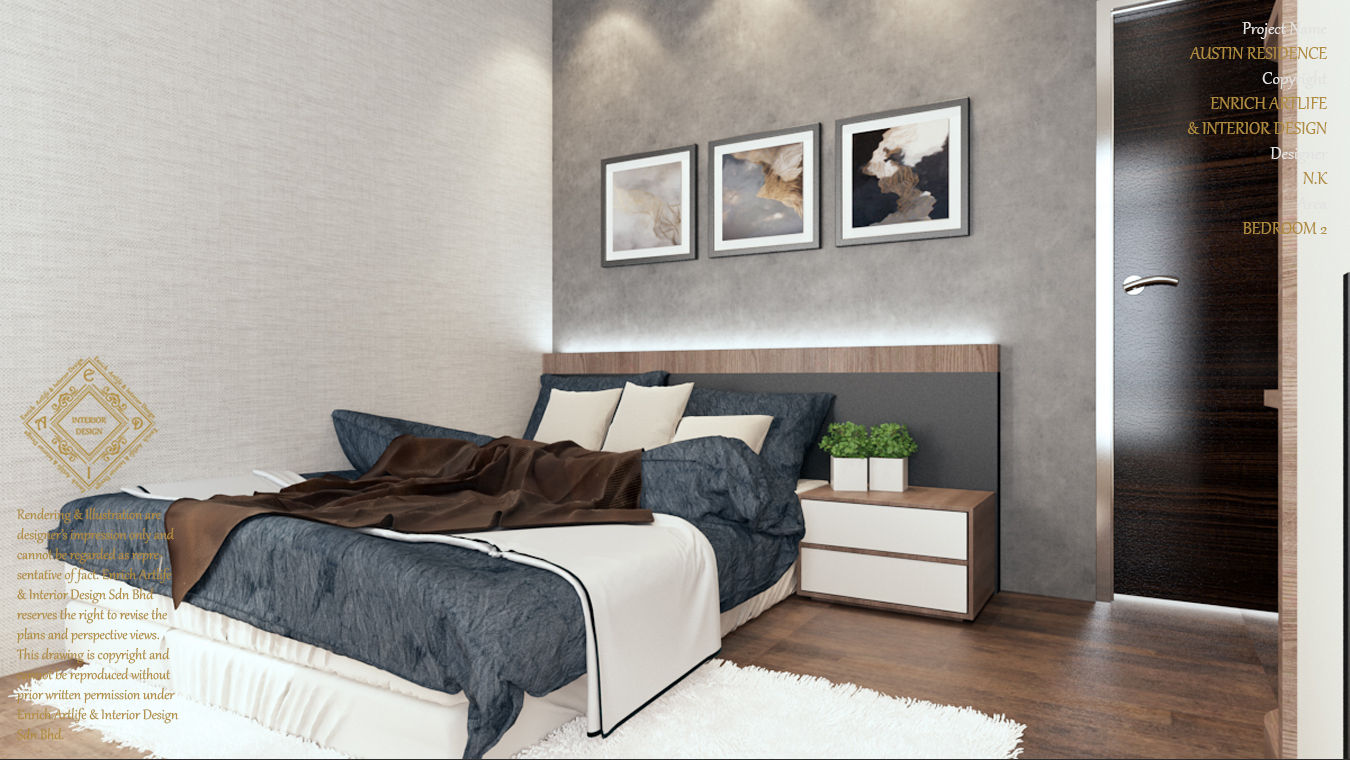 BEDROOM Enrich Artlife & Interior Design Sdn Bhd Modern style bedroom