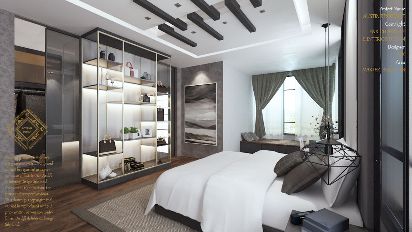 MASTER BEDROOM Enrich Artlife & Interior Design Sdn Bhd Modern style bedroom