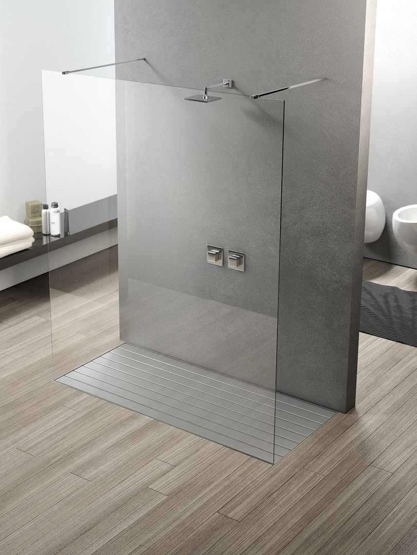 Box Doccia Parete Fissa "Walk-In", SILVERPLAT SILVERPLAT Casas de banho modernas